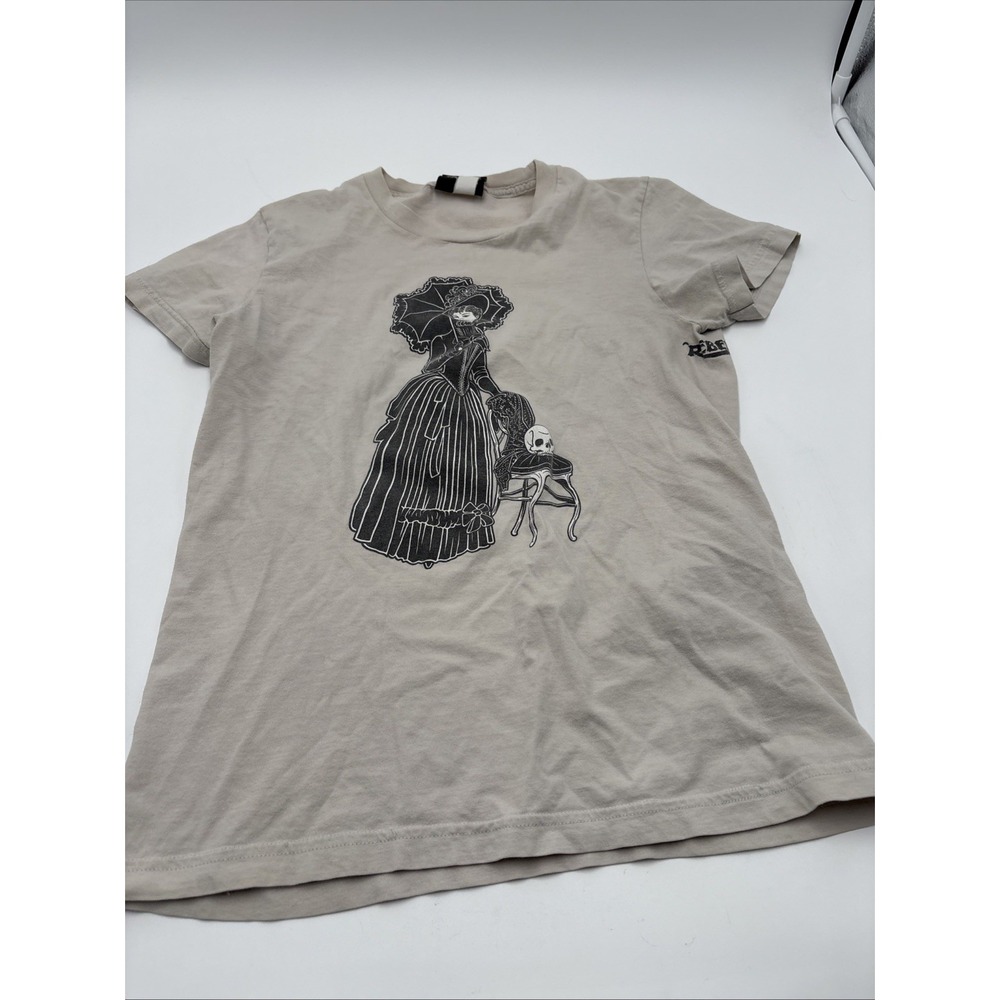 Rebel 8 T-shirt Women's Size‎ Medium Beige Short Sleeve Made In The USA